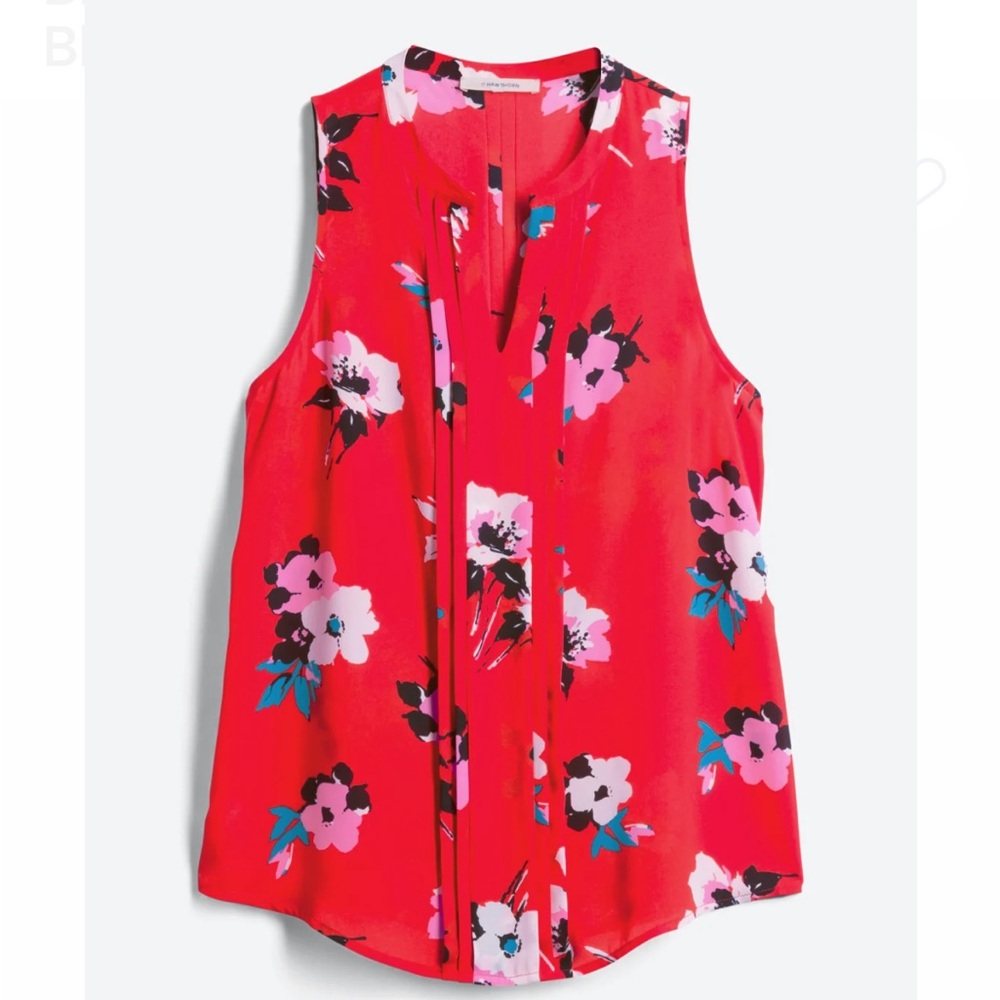 41 Hawthorne Red Floral Blouse
